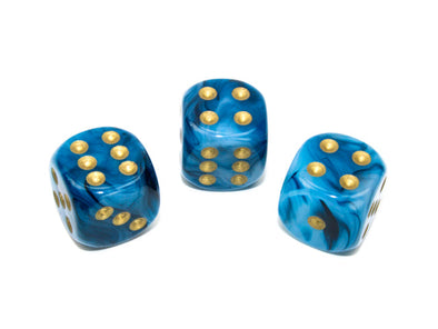 Chessex - 12D6 - Phantom - Teal/Gold available at 401 Games Canada