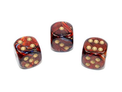 Chessex - 12D6 - Scarab - Blue Blood/Gold available at 401 Games Canada