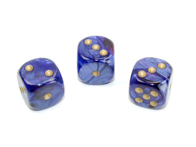 Chessex - 12D6 - Scarab - Royal Blue/Gold available at 401 Games Canada