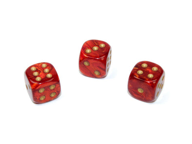 Chessex - 12D6 - Scarab - Scarlet/Gold available at 401 Games Canada