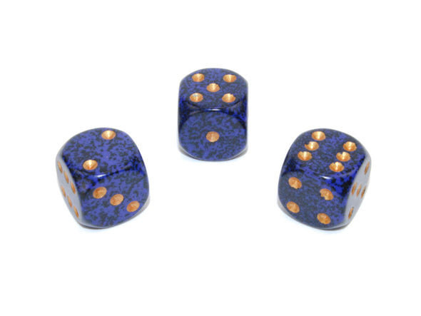 Chessex - 12D6 - Speckled - Golden Cobalt available at 401 Games Canada