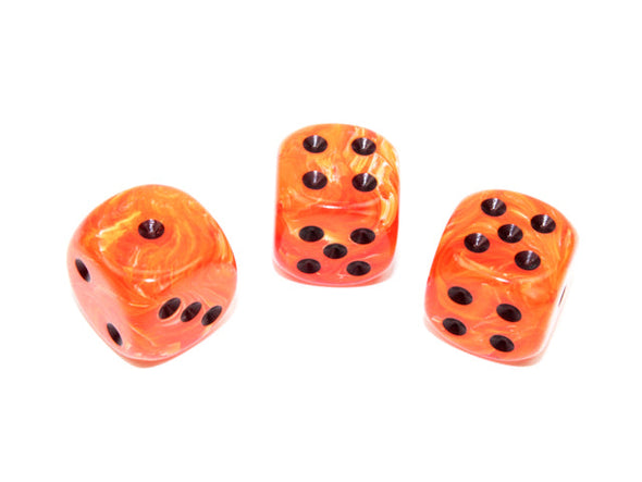 Chessex - 12D6 - Vortex - Orange/Black available at 401 Games Canada