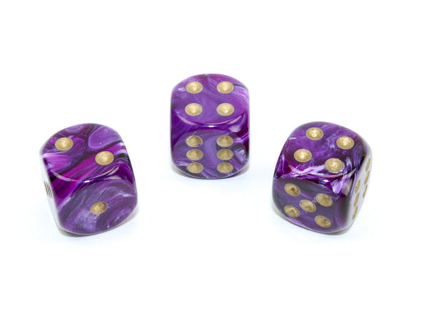 Chessex - 12D6 - Vortex - Purple/Gold available at 401 Games Canada