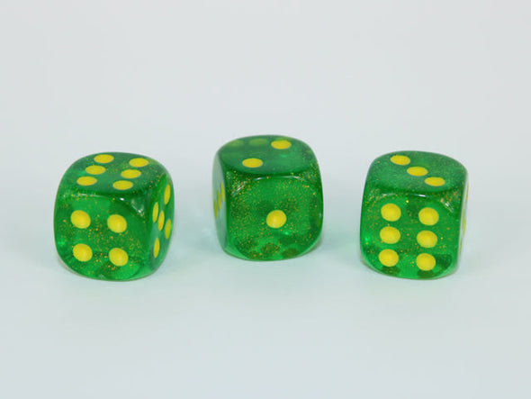 Chessex - 36D6 - Borealis - Maple Green/Yellow available at 401 Games Canada