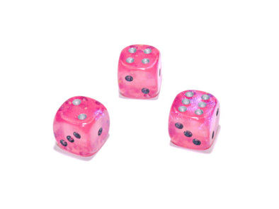 Chessex - 36D6 - Borealis - Pink/Silver Luminary available at 401 Games Canada