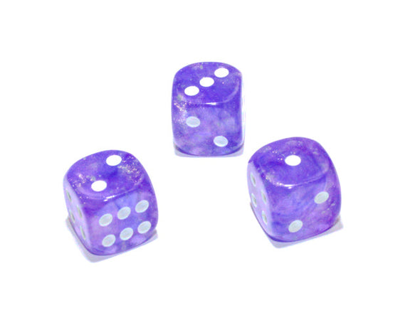 Chessex - 36D6 - Borealis - Purple/White Luminary available at 401 Games Canada