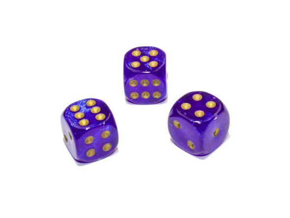 Chessex - 36D6 - Borealis - Royal Purple/Gold Luminary available at 401 Games Canada