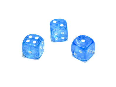 Chessex - 36D6 - Borealis - Sky Blue/White Luminary available at 401 Games Canada