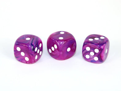 Chessex - 36D6 - Festive - Violet/White available at 401 Games Canada