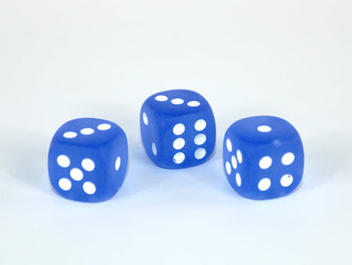 Chessex - 36D6 - Frosted - Blue/White available at 401 Games Canada