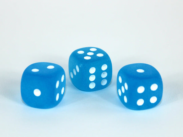 Chessex - 36D6 - Frosted - Caribbean Blue/White available at 401 Games Canada