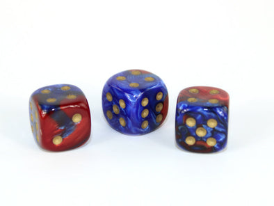 Chessex - 36D6 - Gemini - Blue-Red/Gold available at 401 Games Canada