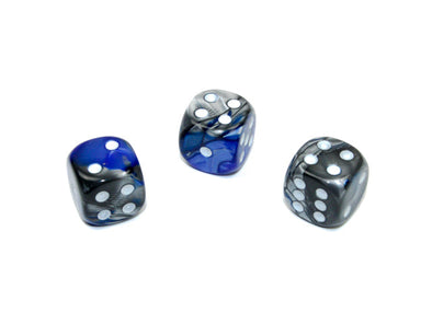 Chessex - 36D6 - Gemini - Blue-Steel/White available at 401 Games Canada