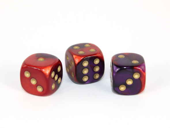 Chessex - 36D6 - Gemini - Purple-Red/Gold available at 401 Games Canada