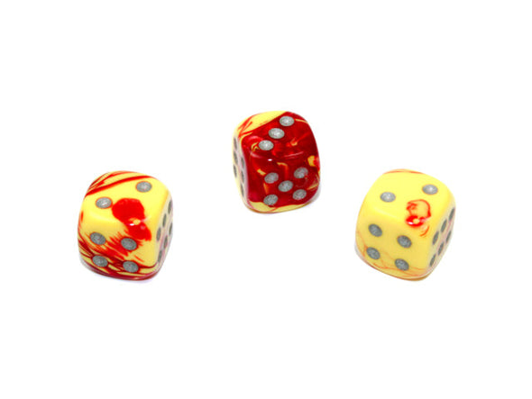 Chessex - 36D6 - Gemini - Red-Yellow/Silver available at 401 Games Canada