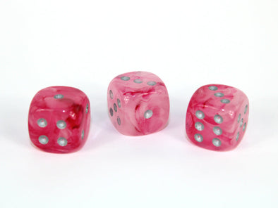 Chessex - 36D6 - Ghostly Glow - Pink/Silver available at 401 Games Canada