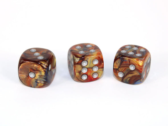 Chessex - 36D6 - Lustrous - Gold/Silver available at 401 Games Canada