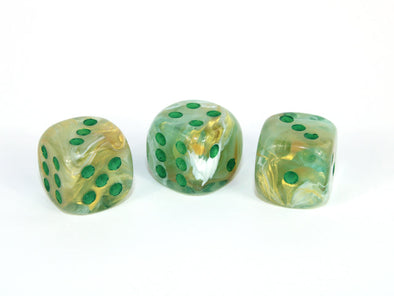 Chessex - 36D6 - Marble - Green/Dark Green available at 401 Games Canada