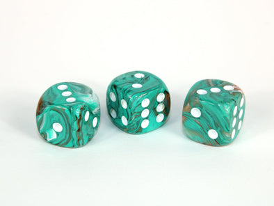 Chessex - 36D6 - Marble - Oxi-Copper/White available at 401 Games Canada