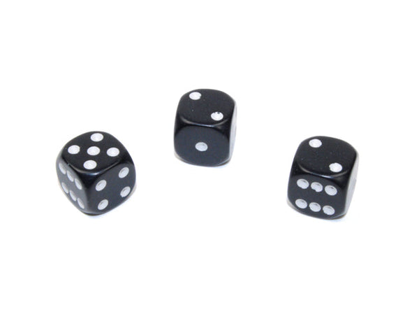 Chessex - 36D6 - Opaque - Black/White available at 401 Games Canada