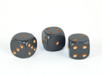 Chessex - 36D6 - Opaque - Dark Grey/Copper available at 401 Games Canada