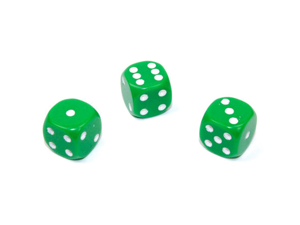 Chessex - 36D6 - Opaque - Green/White available at 401 Games Canada