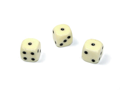 Chessex - 36D6 - Opaque - Ivory/Black available at 401 Games Canada