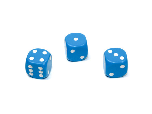 Chessex - 36D6 - Opaque - Light Blue/White available at 401 Games Canada