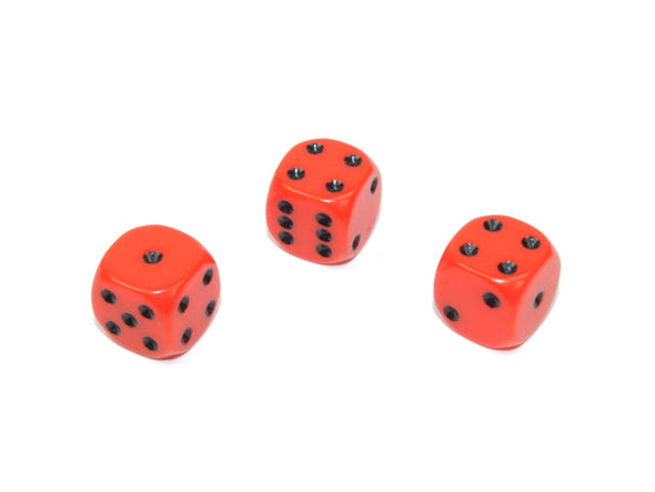 Chessex - 36D6 - Opaque - Orange/Black available at 401 Games Canada