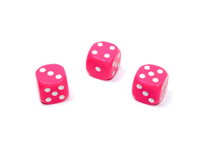 Chessex - 36D6 - Opaque - Pink/White available at 401 Games Canada