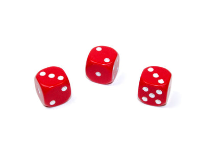 Chessex - 36D6 - Opaque - Red/White available at 401 Games Canada