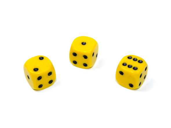 Chessex - 36D6 - Opaque - Yellow/Black available at 401 Games Canada