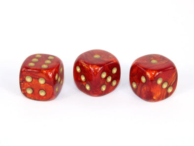 Chessex - 36D6 - Scarab - Scarlet/Gold available at 401 Games Canada