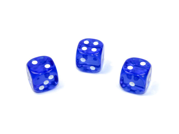 Chessex - 36D6 - Translucent - Blue/White available at 401 Games Canada