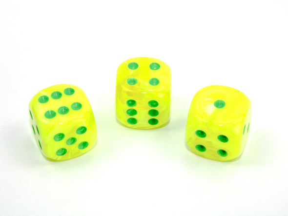 Chessex - 36D6 - Vortex - Electric Yellow/Green available at 401 Games Canada