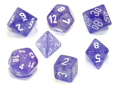 Chessex - 7 Piece - Borealis - Purple/White Luminary available at 401 Games Canada