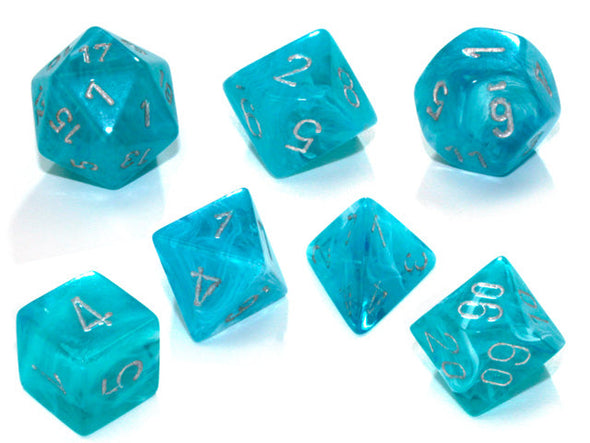 Chessex - 7 Piece - Cirrus - Aqua/Silver available at 401 Games Canada