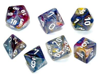 Chessex - 7 Piece - Festive - Carousel/White available at 401 Games Canada