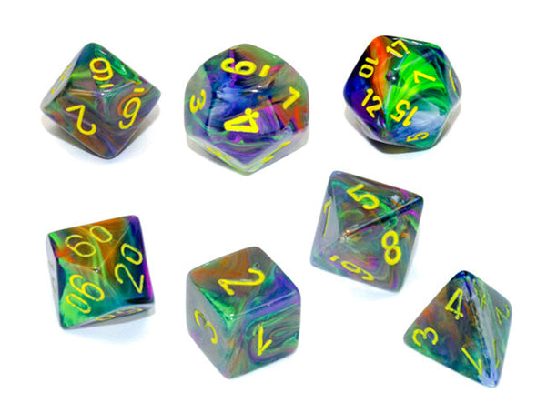 Chessex - 7 Piece - Festive - Rio/Yellow available at 401 Games Canada