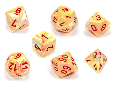 Chessex - 7 Piece - Festive - Sunburst/Red available at 401 Games Canada