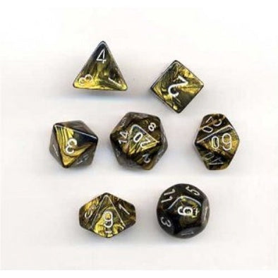 Chessex - 7 Piece - Gemini - Black-Gold/Silver available at 401 Games Canada