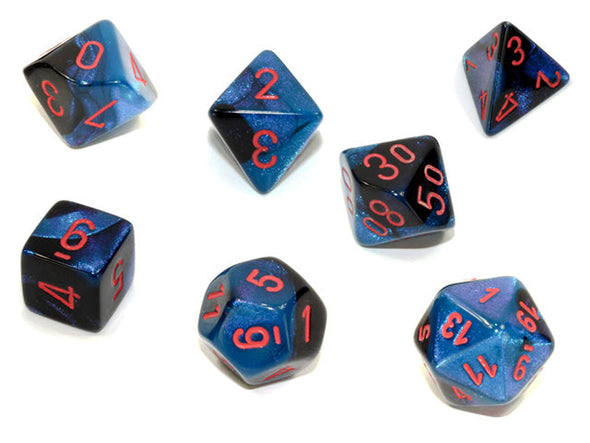 Chessex - 7 Piece - Gemini - Black-Starlight/Red available at 401 Games Canada