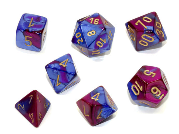 Chessex - 7 Piece - Gemini - Blue-Purple/Gold available at 401 Games Canada