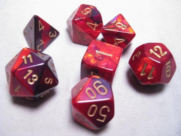 Chessex - 7 Piece - Gemini - Purple-Red/Gold available at 401 Games Canada