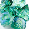 Chessex - 7 Piece - Lab Dice - Borealis - Kelp/Light Green Luminary available at 401 Games Canada