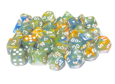 Chessex - 7 Piece - Lab Dice - Festive - Autumn/White available at 401 Games Canada