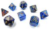 Chessex - 7 Piece - Lab Dice - Lustrous - Azurite/Gold available at 401 Games Canada