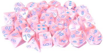 Chessex - 7 Piece - Lab Dice - Lustrous - Pink/Blue available at 401 Games Canada