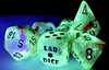 Chessex - 7 Piece - Lab Dice - Lustrous - Sea Shell/Black Luminary available at 401 Games Canada