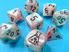 Chessex - 7 Piece - Lab Dice - Lustrous - Sea Shell/Black Luminary available at 401 Games Canada